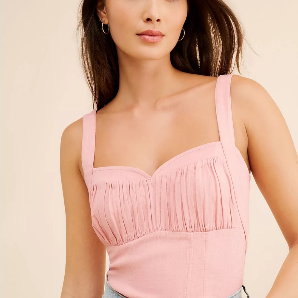 Free People Blush Pink Sleeveless Sasha Corset top size M